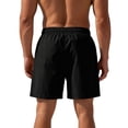 thumbnail image 5 of OIOLOYJM Mens Casual Shorts 7 inch Elastic Waist Drawstring Stretch Quick Dry Lightweight Swim Trunks Summer Beach Vacation Breathable Board Shorts Black M, 5 of 6