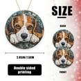 thumbnail image 2 of Funny Christmas Ornament,Cute Beagle Dog Face In The Style Of Acrylic Painting,Xmas Round Ceramic Pendant, 2 of 6