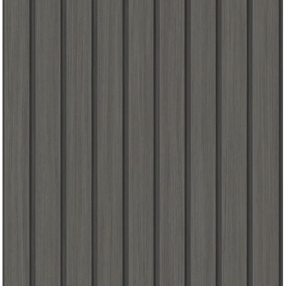 NextWall Stacy Garcia Home Faux Wooden Slats Peel and Stick Wallpaper (Charcoal)