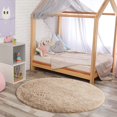 thumbnail image 2 of Junovo Luxury Round Fluffy Area Rugs for Bedroom Kids Girls Room Nursery,Super Soft Circle Rug,Cute Shaggy Carpet For Living Room,6'x6',Tan, 2 of 6
