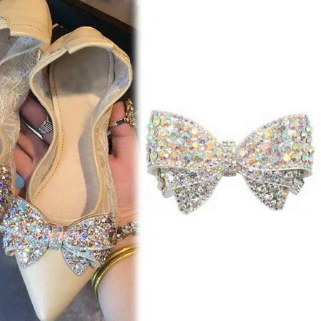 

Coxeer 2PCS Shoe Embellishments Shiny Rhinestone Bowknot Shoe Charms for Wedding Shoes
