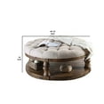 thumbnail image 3 of Cushioned Top Wooden Coffee Table with Bottom Shelf, Brown and Beige, 3 of 3