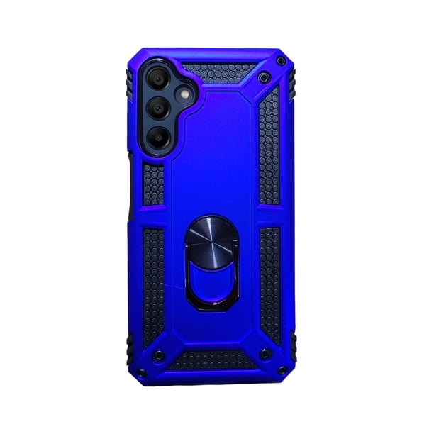 Funda Uso Rudo Con Anillo Magnético Para Samsung A24 / A25 Azul Rey Más 2 Micas De Cristal
