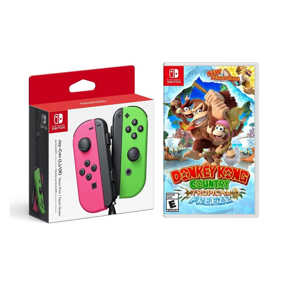 Nintendo Switch Joy-Con (L/R) - Neon Pink/Neon Green, Donkey Kong