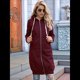 thumbnail image 4 of Sudadera con Capucha y Cremallera para Mujer, Chaqueta Informal de Larga para Otoño, Chaquetas Largas de Otoño con Bolsillos, Túnica Vino Tinto M, 4 of 9