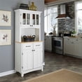 thumbnail image 2 of Pemberly Row Off White Wood Buffet with Natural Wood Top and 2-Door Panel Hutch, 2 of 6