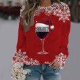 thumbnail image 2 of WEAIXIMIUNG Sweat-Shirt Décontracté de Noël pour Femmes Col Rond Manches Longues avec Imprimé Velours Double Face, 2 of 4