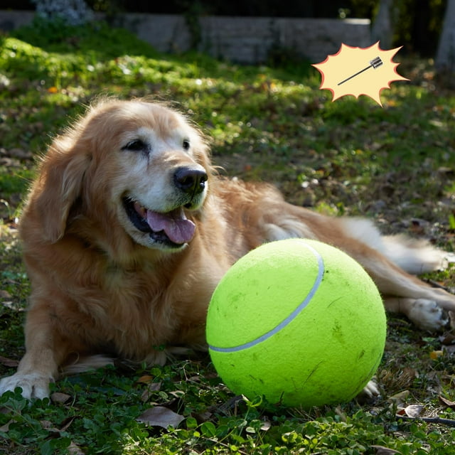 Pelota de tenis gigante TYLIN para perro, juguete exterior de 9.5 pulgadas, amarilla