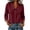 Wine, variant on SROBPTY Womens Shirt Fall Solid Collared 3-4 Sleeve Linen Button