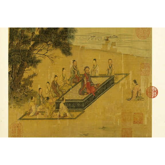 24x36 gallery poster, Zengzi kneeling before Confucius