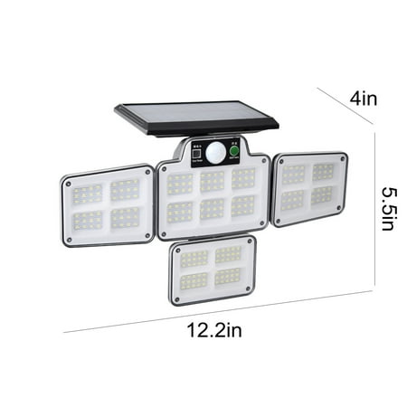 

Solar Street Light IP65 Waterproof Dusk To Da-wn With Motion Sensor LED Security Flo-od Light For Parking Lot Remote Control With 228 LED Lamp Beads