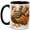 Black, variant on Patchwork Turkey Coffee Mug, Harvest Floral Turkey Mug, Ceramic Cup