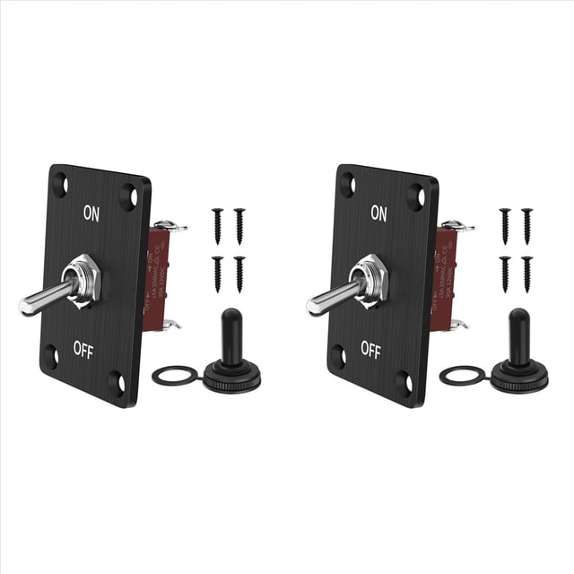 2X Interruptor de Palanca Resistente 12V DC30A Interruptor de Palanca Impermeable 2 ON/OFF SPST con Panel de Montaje para Auto Coche