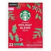 Holiday Blend Medium Roast Coffee Single-Cup Coffee For Keurig Brewers, 1 Box Of 22, Herbal & Sweet Maple Notes
