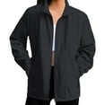 thumbnail image 6 of Stand Collar Women's Long Jacket Wind Resistant Button Front Hooded Coat for Outdoor, 6 of 7