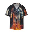 thumbnail image 3 of Goofa Astronaut Cosmic Rainbow Printed Men's Casual Short-sleeved Shirt,Lightweight Breathable Button-down,Summer Casual men's top,Versatile Fashion shirt-XX-Large, 3 of 7