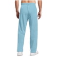 thumbnail image 5 of oqasdz Men's Pants Solid Color Winter Thermal Straight Leg Lightweight Sports Stretch Lined Trousers with Drawstring Casual Loose Fit Dailywear, 5 of 5