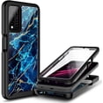 thumbnail image 1 of ATTOE Étui pour T-Mobile Revvl V Plus 5G avec [Protecteur d'Écran Intégré], Protection Complète du Corps contre les Chocs Robuste Pare-Chocs, Impact Résister Housse de Téléphone Durable (Glisse Rose/aqua), 1 of 5