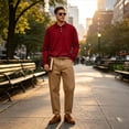 thumbnail image 2 of Long Sleeve Polo Shirt for Men Turn Down Collar Heavyweight Knit Polo Slim Fit Casual Shirts Soft Fabric, 2 of 6