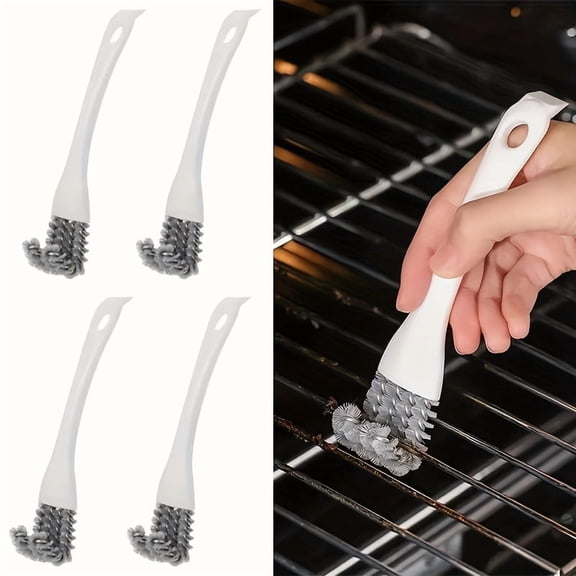 Kitchen Cleaning Brush – Heavy Duty Stiff Bristle Scrub Brush for BBQ Grill, Oven, Stovetop, Cast Iron Pan & Tough Grease Removal, Multi Surface Kitchen Cleaner Tool for Home Cooking & Deep Cleaning