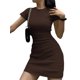thumbnail image 2 of Sunloudy Mini vestido ajustado para mujer, manga corta, cuello redondo, parte trasera hueca, vestido de camiseta Sunloudy  moda, 2 of 7