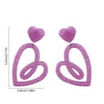 thumbnail image 3 of Anhility Glitter Heart Earrings for Women Purple Hollow Double Heart Dangle Earrings Mother Valentines Anniversary Birthday Jewelry Gift, 3 of 6