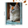 thumbnail image 3 of Qisvanset Framed Canvas Wall Art 12x16 Inch Rustic Window White Cat Farmhouse Pet Lover Art, 3 of 5