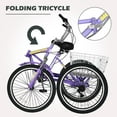 thumbnail image 3 of FICISOG Folding Adult Tricycle 7 Speed Adult Trikes 20/24/26 Cruise Trike with Basket, Foldable 3 Wheel Bike with Double-Wall Wheel Rims for Women Men Seniors Shopping Picnic, 3 of 10