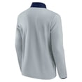 thumbnail image 3 of Men's Fanatics Gray/Navy Seattle Kraken Hockey Polar Fleece Quarter-Snap Jacket, 3 of 3