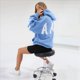 thumbnail image 5 of Sudaderas con Capucha de Moda para Mujer, Sudaderas Holgadas de Gran Tamaño, Camisetas de Larga, Corte Holgado. Azul XL, 5 of 9