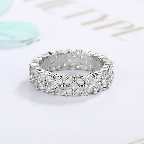 Sterling Silver Marquise-Cut Flower Ring With crystals from Swarovski