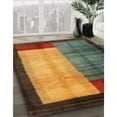thumbnail image 2 of Ahgly Company Indoor Round Contemporary Caramel Brown Abstract Area Rugs, 3' Round, 2 of 6