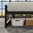 thumbnail image 4 of Einfach King Size Metal Platform Bed Frame with Wooden Headboard & Footboard, Brown, 4 of 4