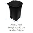 thumbnail image 4 of Contenedor de Basura Plastic Trends Tacho con Tapa y Ruedas 135 Litros, 4 of 4