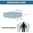 thumbnail image 2 of Velvet Stretch Couch Cushion Cover Plush Cushion Slipcover for Chair Cushion Furniture Protector Seat Cushion Sofa Cover (1 Piece Armchair Cushion Covers, Grey Striped), 2 of 8