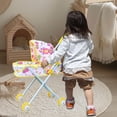 thumbnail image 1 of Cochecito de bebé plegable para muñecas, carrito interactivo para niñas, regalo para juego de simulación, juguete para niños, niñas y niños pequeños Amarillo, 1 of 10