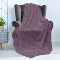 thumbnail image 4 of Sun Soft Flannel Fleece Throw Blanket, Esoteric Pattern with Hand Drawn Style Sun with a Face and Stars Cosmos Magic, Cozy Plush for Indoor and Outdoor Use, 70" x 90", Dark Mauve, by Ambesonne, 4 of 5