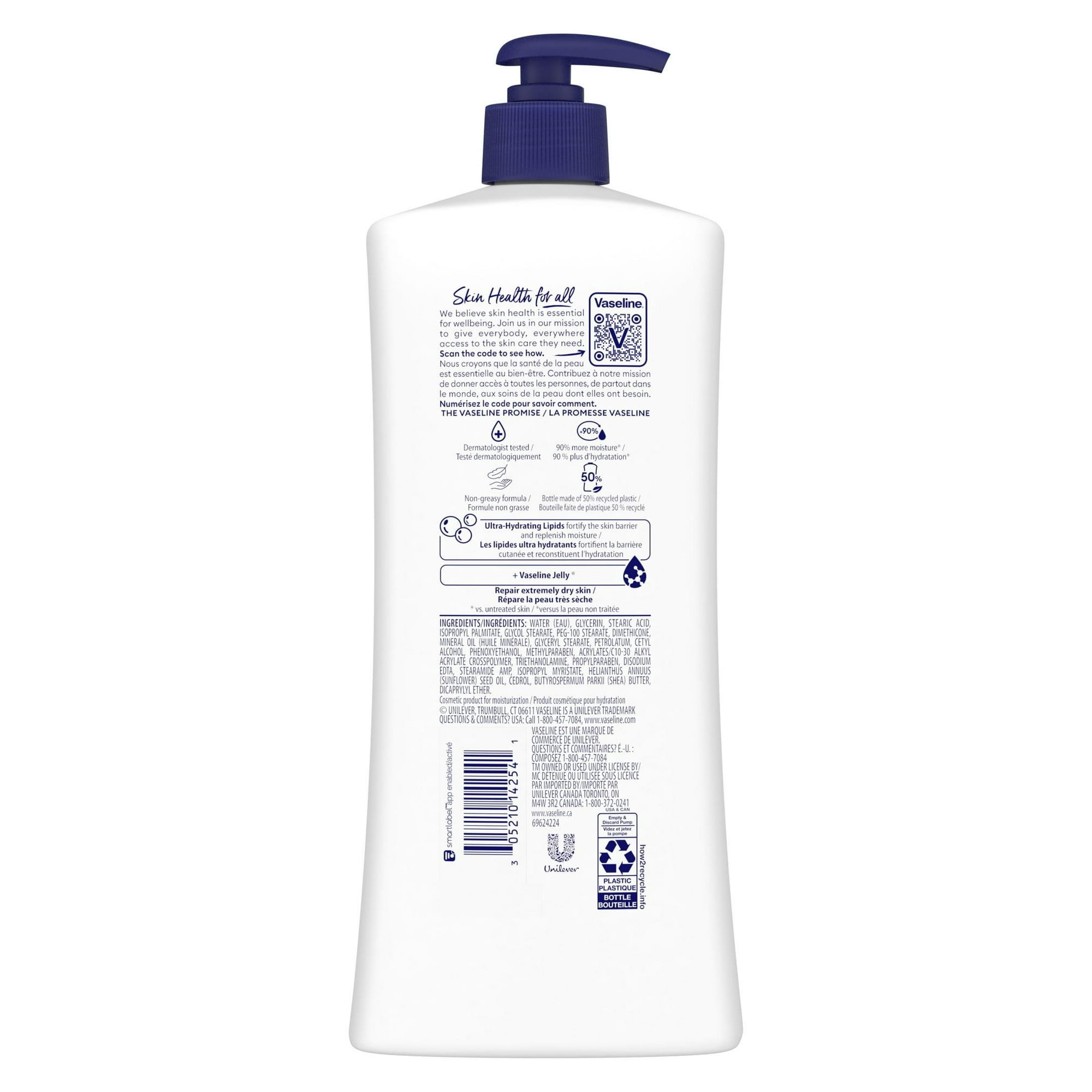 Vaseline Intensive Care Advanced Repair Non Greasy Women Body Lotion All Skin Unscented, 32 oz (4 Pack)