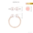 thumbnail image 5 of ANGARA Two Stone Japanese Akoya Cultured Pearl Open Stackable Ring in 14K Rose Gold for Women | June Birthstone, Birthday, Anniversary, Jewelry Gift for Women | Pearl Ring, 5 of 8
