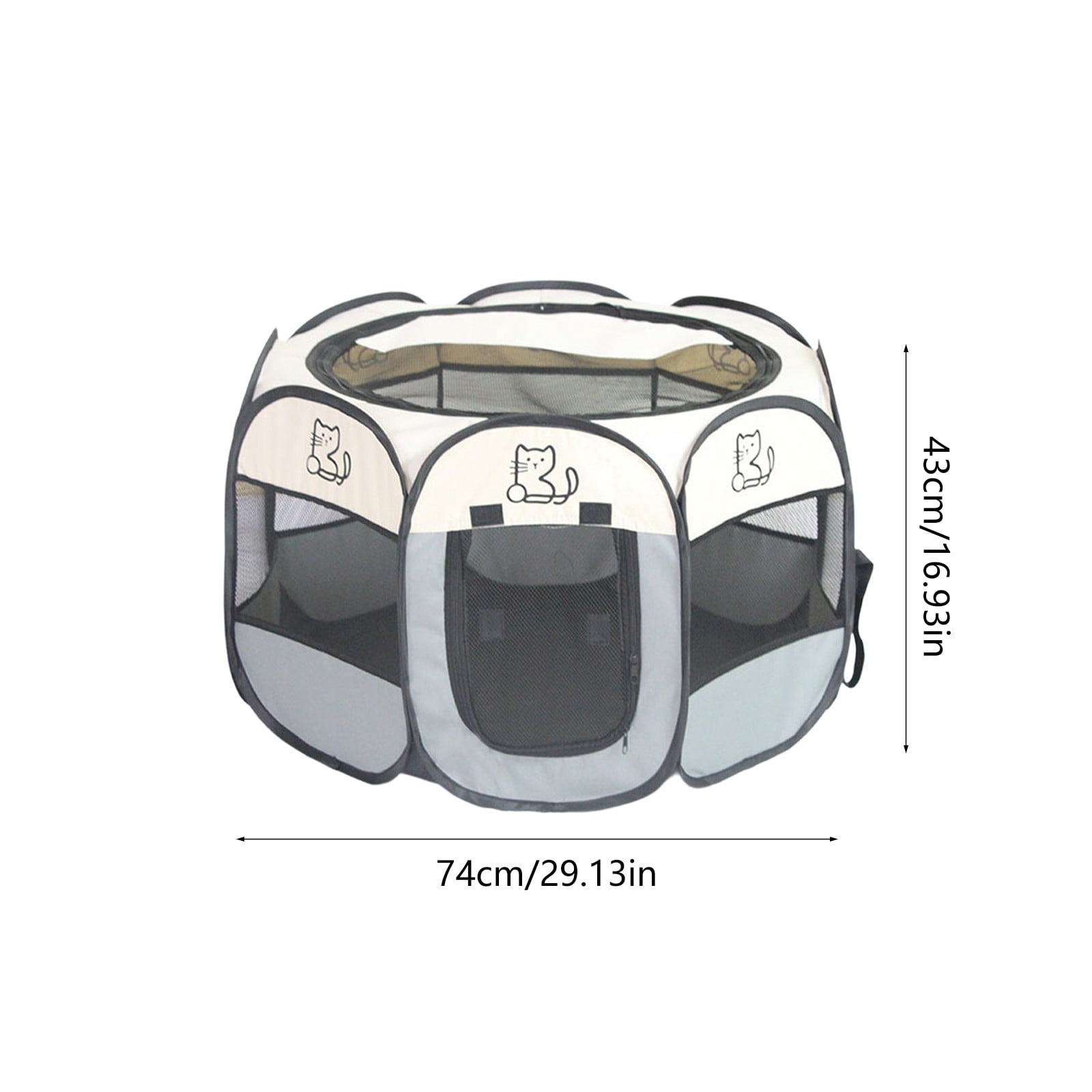 Dog Cat Playpen, Enclosed Foldable Pet Tent, Portable Puppy Pet Crate Indoor for Small Dogs Cats Rabbits, Foldable Dog Cage Enclosure for Outdoor, Dogs Tent Kennel with Carrying Case