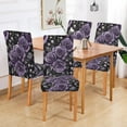 thumbnail image 2 of Yayeee 4 Pack Dining Chair Covers Stretch Parson Chairs Slipcovers Seat Protector, Purple Roses, 2 of 6