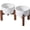 Double Bowls with Stand- Arctic White, variant on 6.1" Elevated Dog Bowls Ceramic Raised Dog Bowl with Non-Slip Stand (Acacia Wood) Two Height Options, Dog Food & Water Bowl for Small & Medium Breed Dogs - 3.4 Cups 27 oz