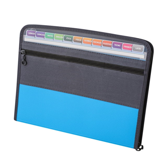 Shisuyan Dossier Accordéon en Plastique Noir 1Pcs Fermeture Éclair Extensible
