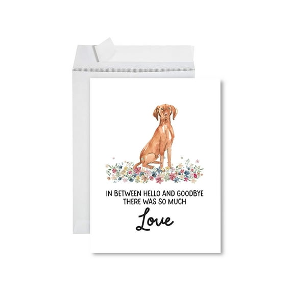 Koyal Wholesale Jumbo Pet Sympathy Card with Envelope, Hungarian Vizsla, Dog Grief Bereavement Card 8.5" x 11", 1-Pack