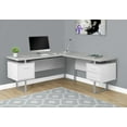 thumbnail image 1 of Monarch Specialties Computer Desk, Home Office, Corner, Left, Right Set-up, Storage Drawers, 70"l, L Shape, Work, Laptop, Metal, Laminate, Grey, White, Contemporary, Modern, 1 of 3
