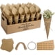 thumbnail image 1 of Cono de boda con trozos de papel de colores, 60 piezas de cono de papel kraft para boda, con bandeja de cartón de estilo portátil, utilizado para decoración de bodas ER, 1 of 5