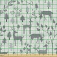 thumbnail image 2 of Christmas Sofa Upholstery Fabric by the Yard, Deer in the Winter Forest Happy New Year in Woodland Trees Graphic Art, Decorative Fabric for DIY and Home Accents, Dust Grey Pale Taupe by Ambesonne, 2 of 5