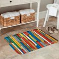 thumbnail image 2 of FJPT Non Slip Flannel Polyester Floor Mat Colorful Wood Pattern For Bathroom Kitchen Bedroom Decor 16x24 inch, 2 of 5