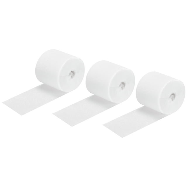 Unique Bargains Crepe Paper Streamer 32ft Long 1.37 Inch Wide, White 3 Pack