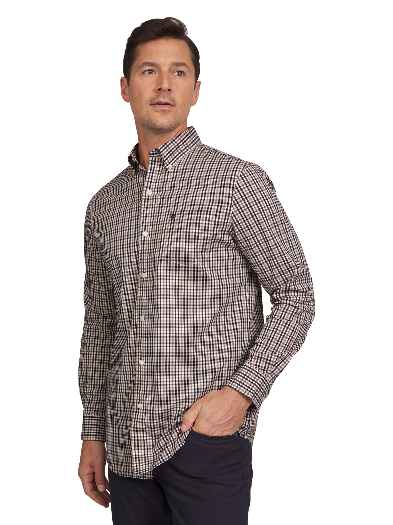 Chaps Men's & Big Men's Easy Care Classic Long Sleeve Button-Down Shirt, Sizes S-2XL